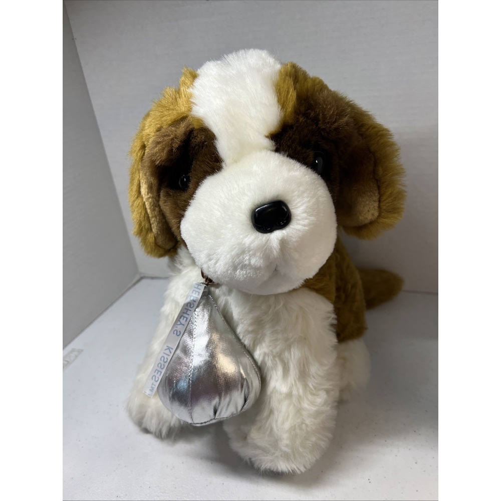 Hershey Saint Bernard Dog Plush 12" Stuffed Animal Toy Kisses Collar Vintage